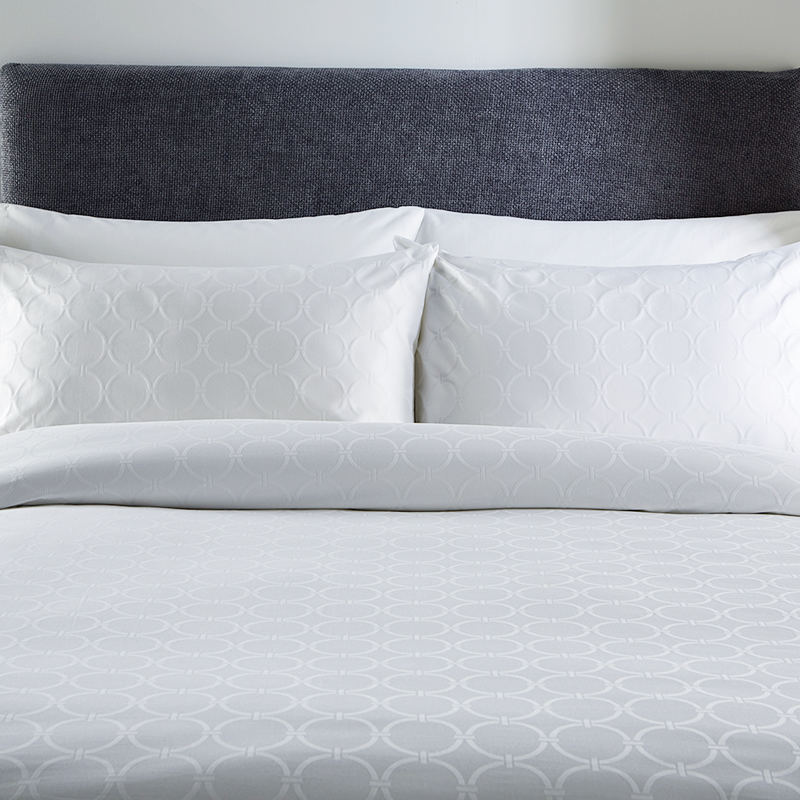 T250 long staple cotton white circular jacquard hotel bedding sheets