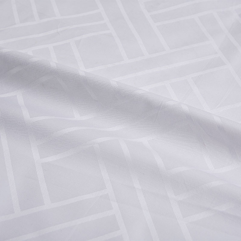 Pure cotton white woven jacquard hotel sheet fabric