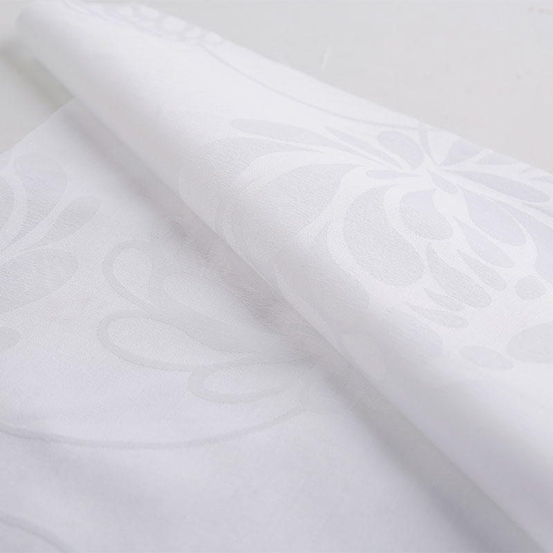 Cotton jacquard flower white hotel bedding fabrics
