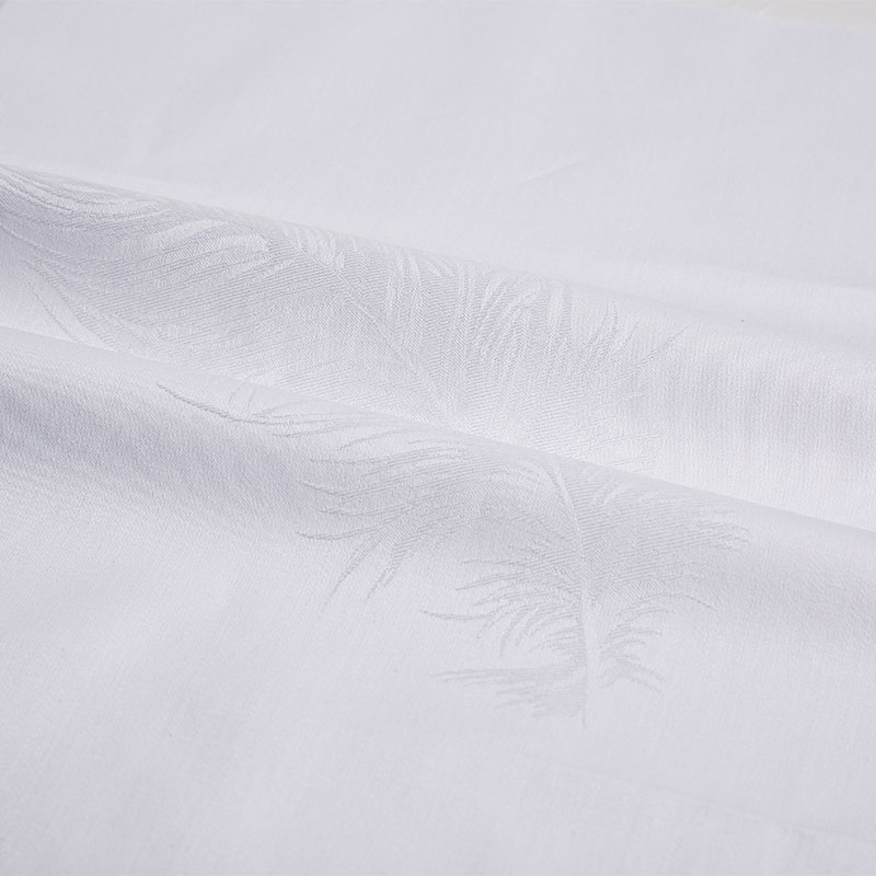 Cotton satin jacquard feather hotel duvet cover fabric