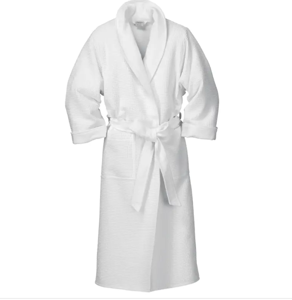 Why do hotels use pure cotton for bathrobes?